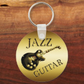 GOLD JAZZ GUITAR SLEUTELHANGER (Voorkant)