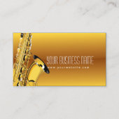 Gold Jazz Saxophone Music Visitekaartje (Voorkant)