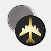 GOLD JET AIRPLANE MAGNEET (Voorkant / Achterkant)