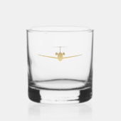 Gold Jet-vliegtuig Whisky Glas (Voorkant)