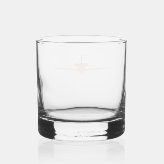Gold Jet-vliegtuig Whisky Glas (Achterkant)