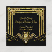 Gold Jewel Black Elegant Designer Vierkante Visitekaartje (Voorkant)