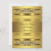 Gold Jewel Elegant Gold 50th Wedding Jubileum Kaart (Voorkant)
