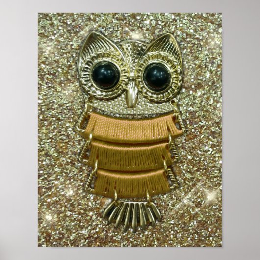 Gold Jewel Owl Poster (Voorkant)