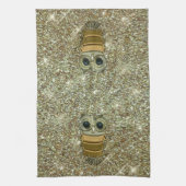 Gold Jewel Owl Theedoek (Verticaal)