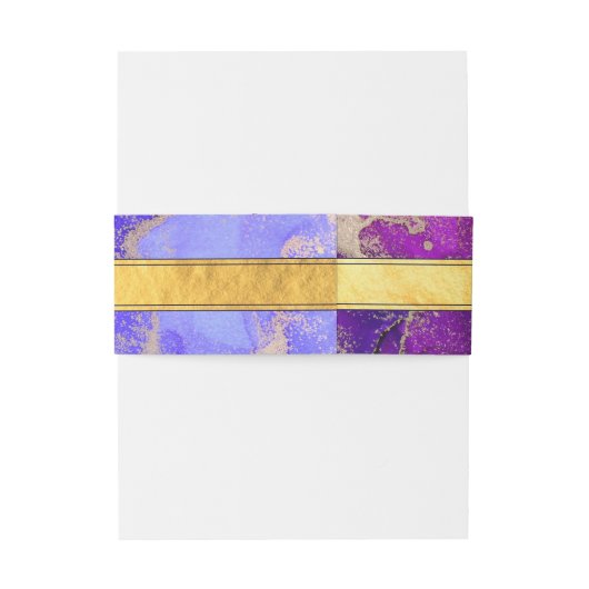 Gold Jewel Toned Abstract Wedding Uitnodigingen Wikkel (Achterkant Voorbeeld)