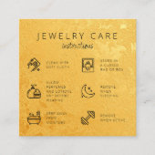 Gold Jewelry Care Instructions Business Bedankt Informatiekaartje (Voorkant)