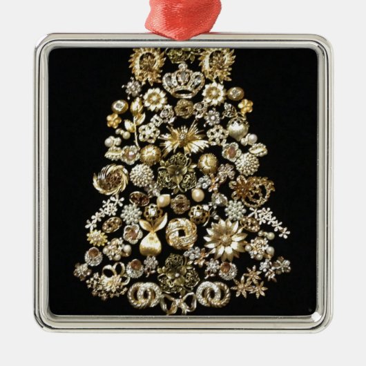 Gold Jewelry-kerstboom Metalen Ornament (Voorkant)