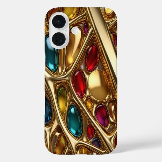 Gold & Jewels #34 - iPhone 16 Hoesjes (Achterkant)