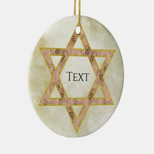 Gold Jewish Star-Ornament Keramisch Ornament (Rechts)