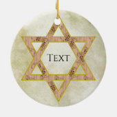 Gold Jewish Star-Ornament Keramisch Ornament (Achterkant)