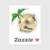 Gold Jingle Bell Sticker (Vel)