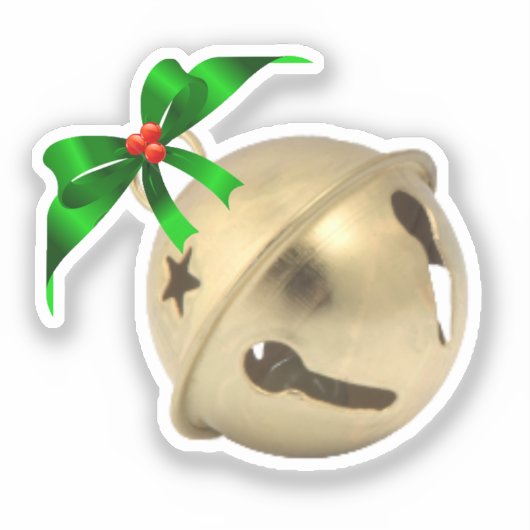 Gold Jingle Bell Sticker (Voorkant)