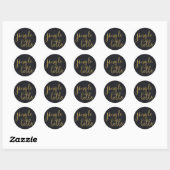Gold JINGLE BELLS Holiday Winter Black Snowflakes Ronde Sticker (Vel)