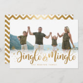 Gold Jingle en Mingle Holiday Card Feestdagenkaart (Voorkant / Achterkant)
