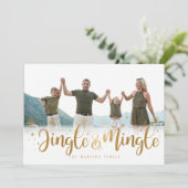 Gold Jingle en Mingle Holiday Card Feestdagenkaart (Staand voorkant)