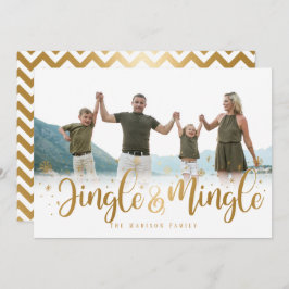 Gold Jingle en Mingle Holiday Card Feestdagenkaart