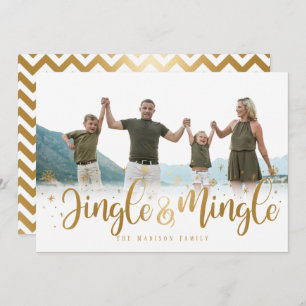 Gold Jingle en Mingle Holiday Card Feestdagenkaart