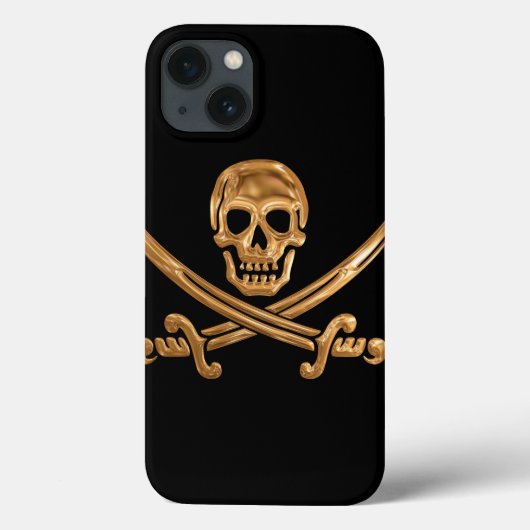 Gold Jolly Roger Case-Mate iPhone Case (Achterkant)