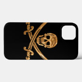 Gold Jolly Roger Case-Mate iPhone Case (Achterkant (horizontaal))