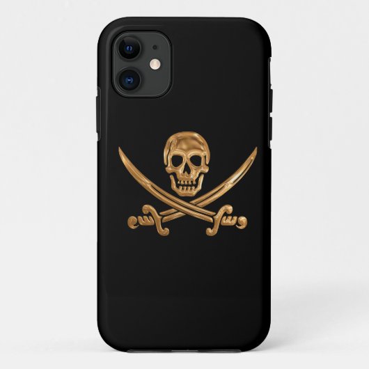 Gold Jolly Roger Case-Mate iPhone Case (Achterkant)