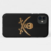 Gold Jolly Roger Case-Mate iPhone Case (Achterkant (horizontaal))
