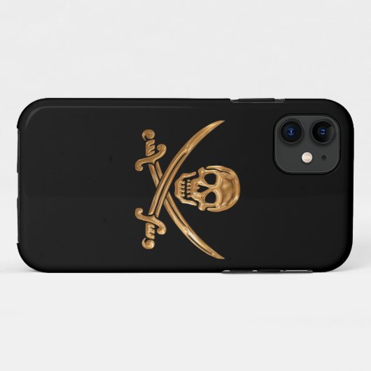 Gold Jolly Roger Case-Mate iPhone Case (Achterkant (horizontaal))