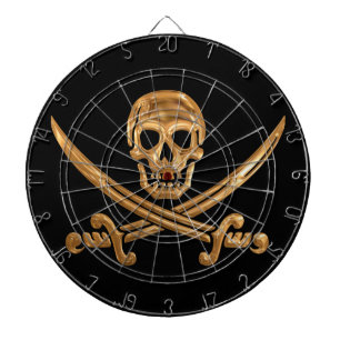 Gold Jolly Roger Dartbord