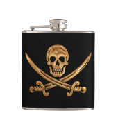 Gold Jolly Roger Heupfles (Voorkant)