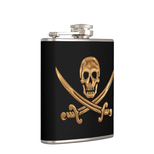 Gold Jolly Roger Heupfles (Rechts)