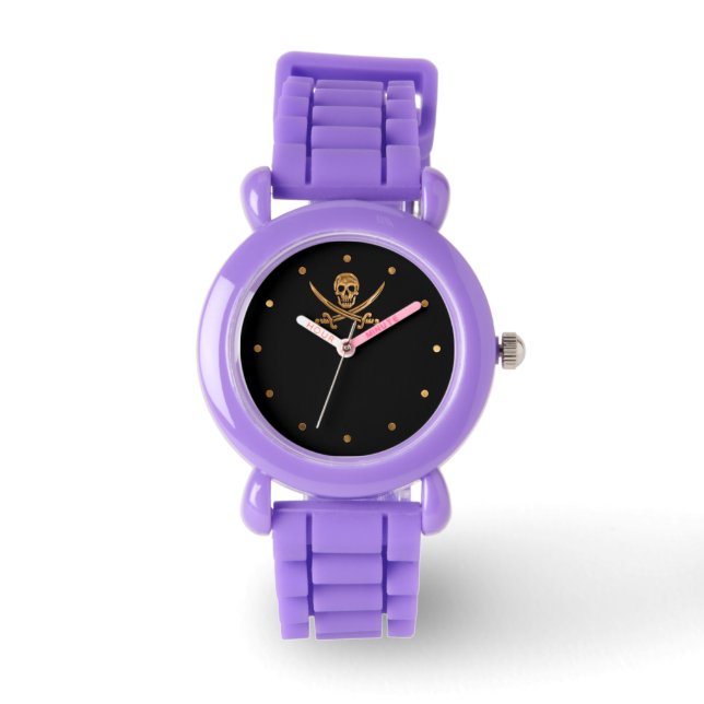 Gold Jolly Roger Horloge (Voorkant)