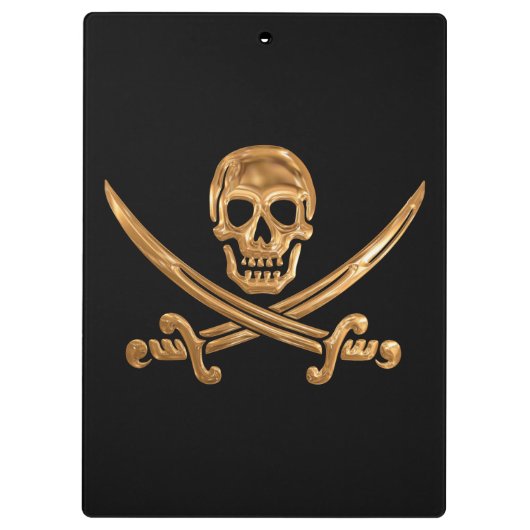 Gold Jolly Roger Klembord (Achterkant)