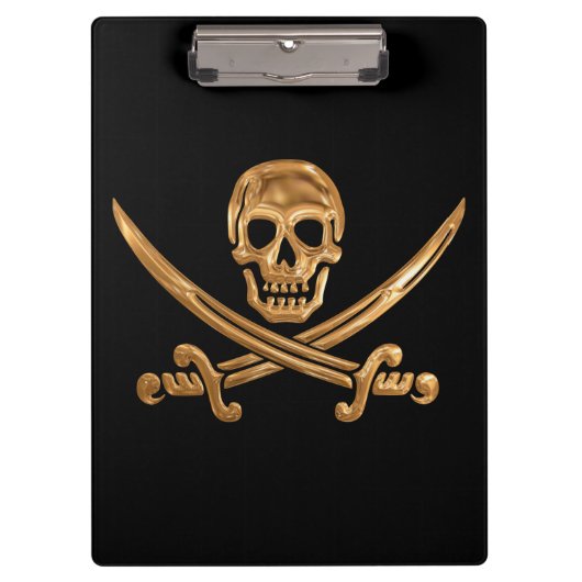 Gold Jolly Roger Klembord (Voorkant)
