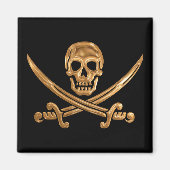 Gold Jolly Roger Magneet (Voorkant)