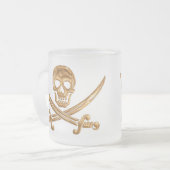 Gold Jolly Roger Matglas Koffiemok (Voorkant links)