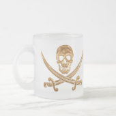 Gold Jolly Roger Matglas Koffiemok (Links)