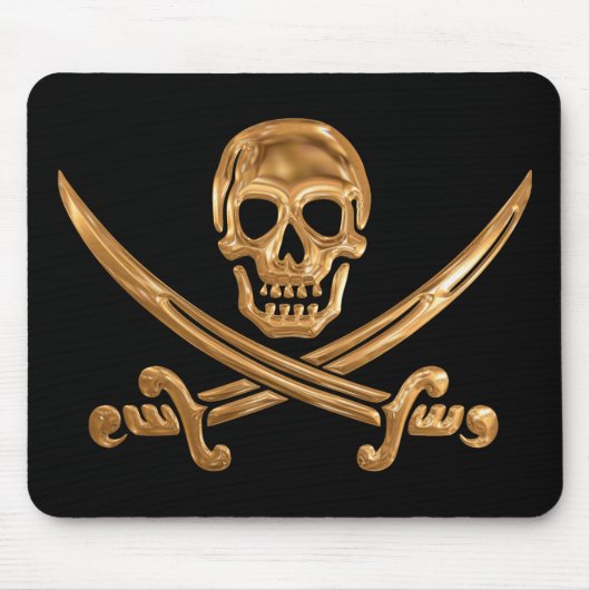 Gold Jolly Roger Muismat (Voorkant)
