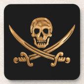 Gold Jolly Roger Onderzetter (Voorkant)