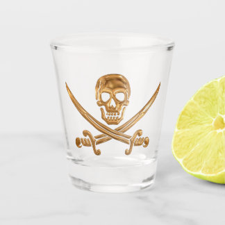 Gold Jolly Roger Shot Glas