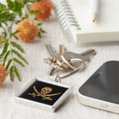 Gold Jolly Roger Sleutelhanger (Zijkant)