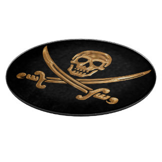 Gold Jolly Roger Snijplank