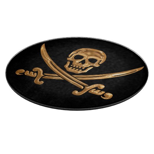 Gold Jolly Roger Snijplank (Hoek)
