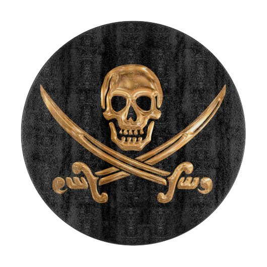 Gold Jolly Roger Snijplank (Voorkant)