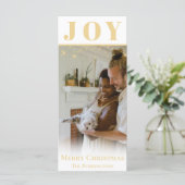 Gold Joy Christmas Vakantie Seizoen Platte Kaart (Staand voorkant)