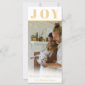 Gold Joy Christmas Vakantie Seizoen Platte Kaart (Voorkant)