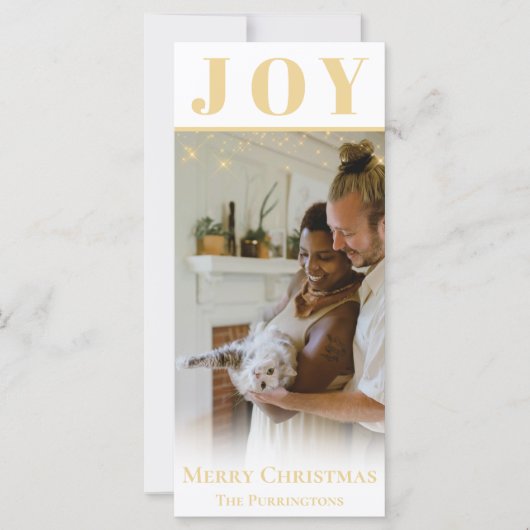 Gold Joy Christmas Vakantie Seizoen Platte Kaart (Voorkant)