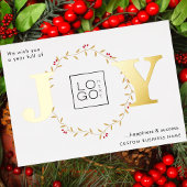 Gold JOY Custom Logo Christmas Folie Kaart