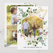 Gold Joy Foliage-kerstkaart Feestdagenkaart (Voorkant / Achterkant)