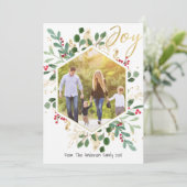 Gold Joy Foliage-kerstkaart Feestdagenkaart (Staand voorkant)