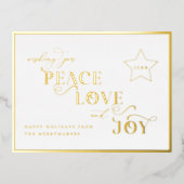 Gold Joy Folie Post Kaart Kerstvakantie Groet (Voorkant)